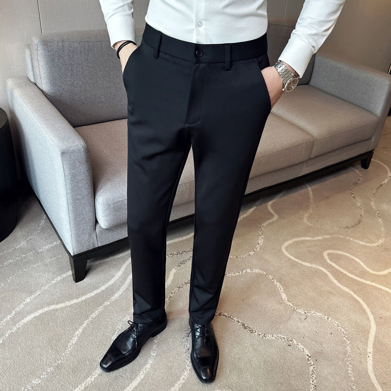 Herren elegante Anzughose aus leichtemStretchmaterial mit seitlichen Taschen EB