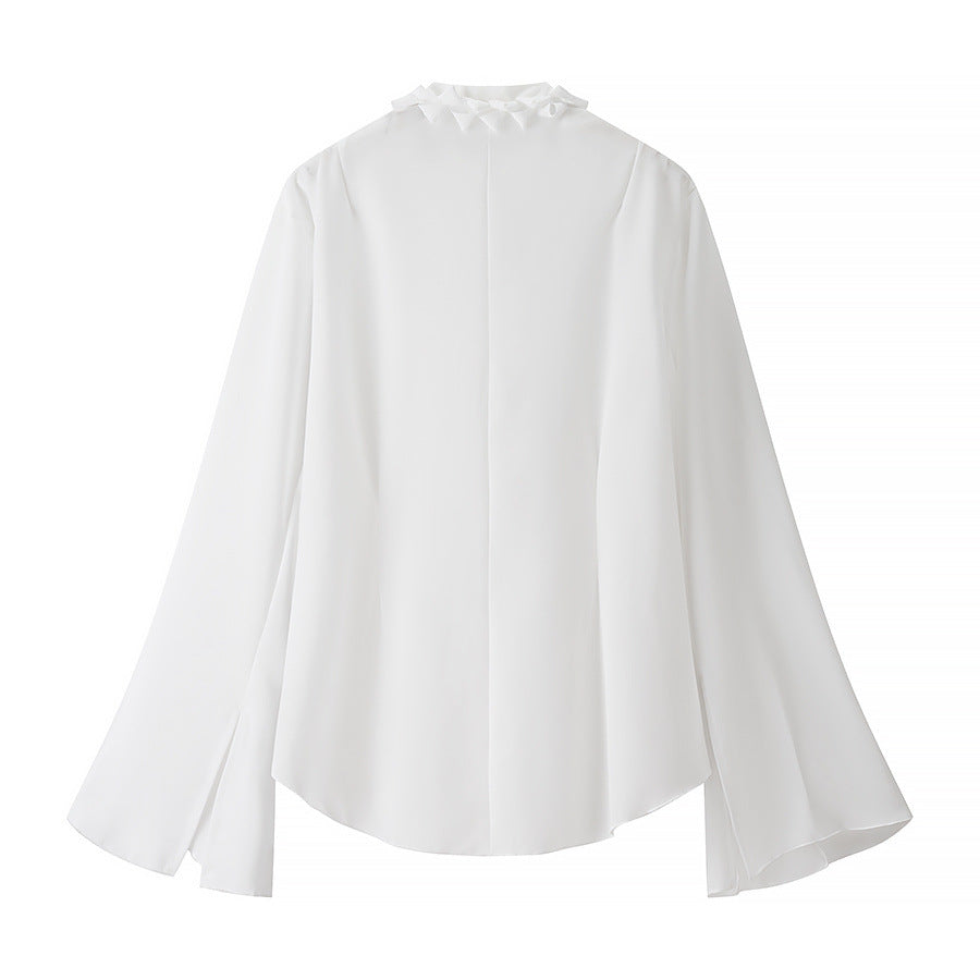 Damen Elegant geschnittene Bluse mit Rüschendetails EB