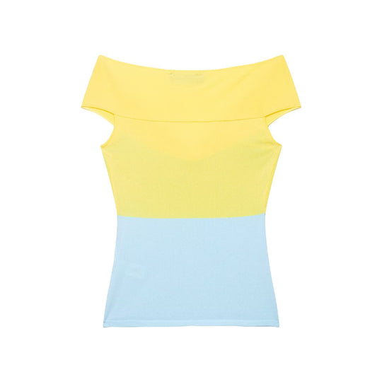 Damen Off-Shoulder Oberteil mit Knoten-Detail und Farbverlauf EB