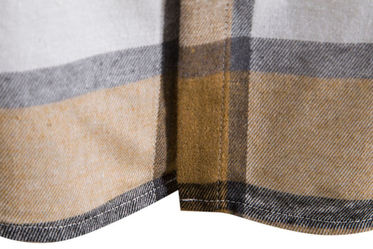 Herren Karohemdjacke mit integriertem Kapuzenpullover und bequemen Knopfdetails EB