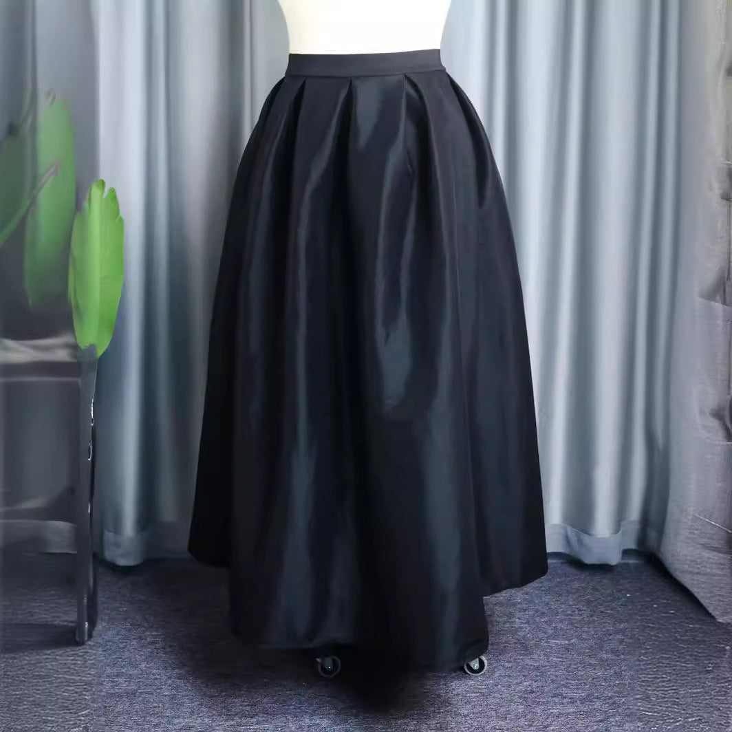 Damen Eleganter Maxirock mit Faltenwurf EB