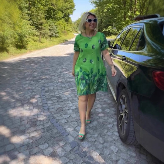 Damen Sommerkleid mit floralen Motiven EB