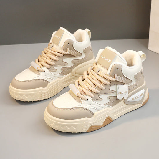 Damen modische High-Top Sneakers mit bequemer Dämpfung und griffiger Laufsohle EB