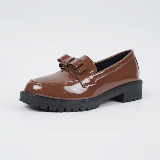 Damen Modische Loafers mit dekorativem Schleifchen EB