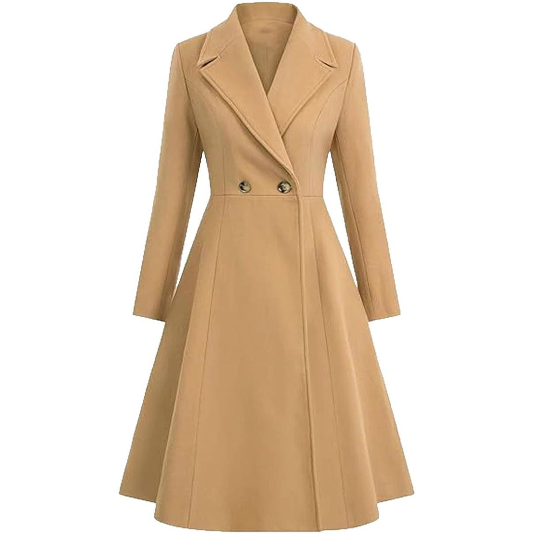 Damen Eleganter Oversize-Mantel mit doppelter Knopfreihe EB