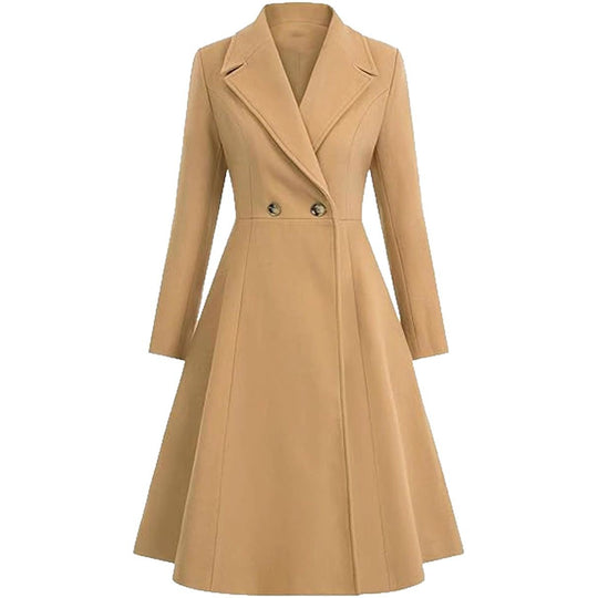 Damen Eleganter Oversize-Mantel mit doppelter Knopfreihe EB