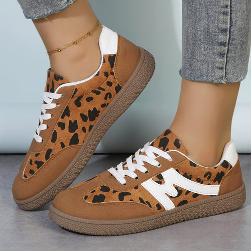 Damen Mode-Sneaker mit einzigartigem Leo-Design und rutschfester Sohle EB