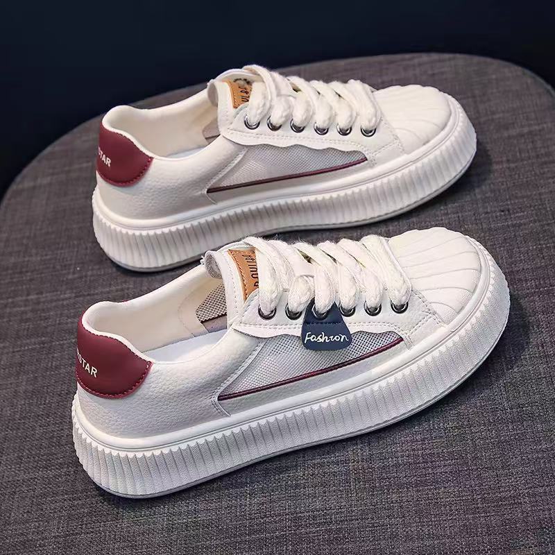 Damen Sneakers mit hohem Plateau und atmungsaktivem Obermaterial EB
