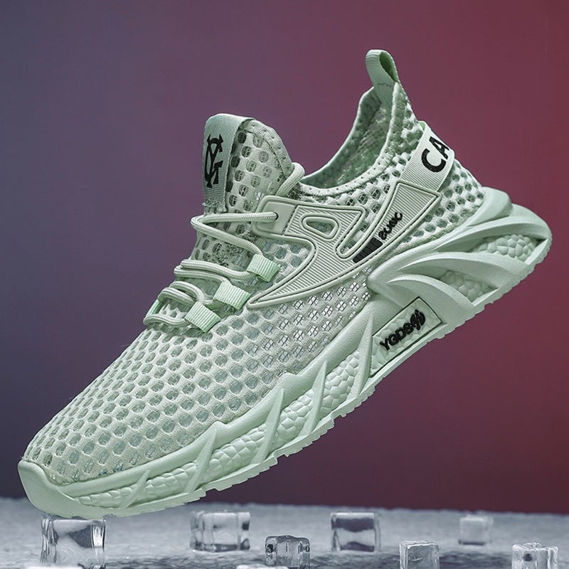 Damen Sportliche Sneakers mit atmungsaktivem Netzoberteil und stoßdämpfender Sohle EB