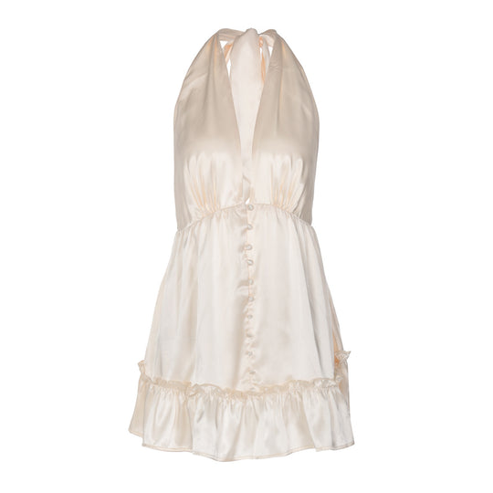 Damen Elegantes Top mit tiefem V-Ausschnitt und Rüschendetails EB