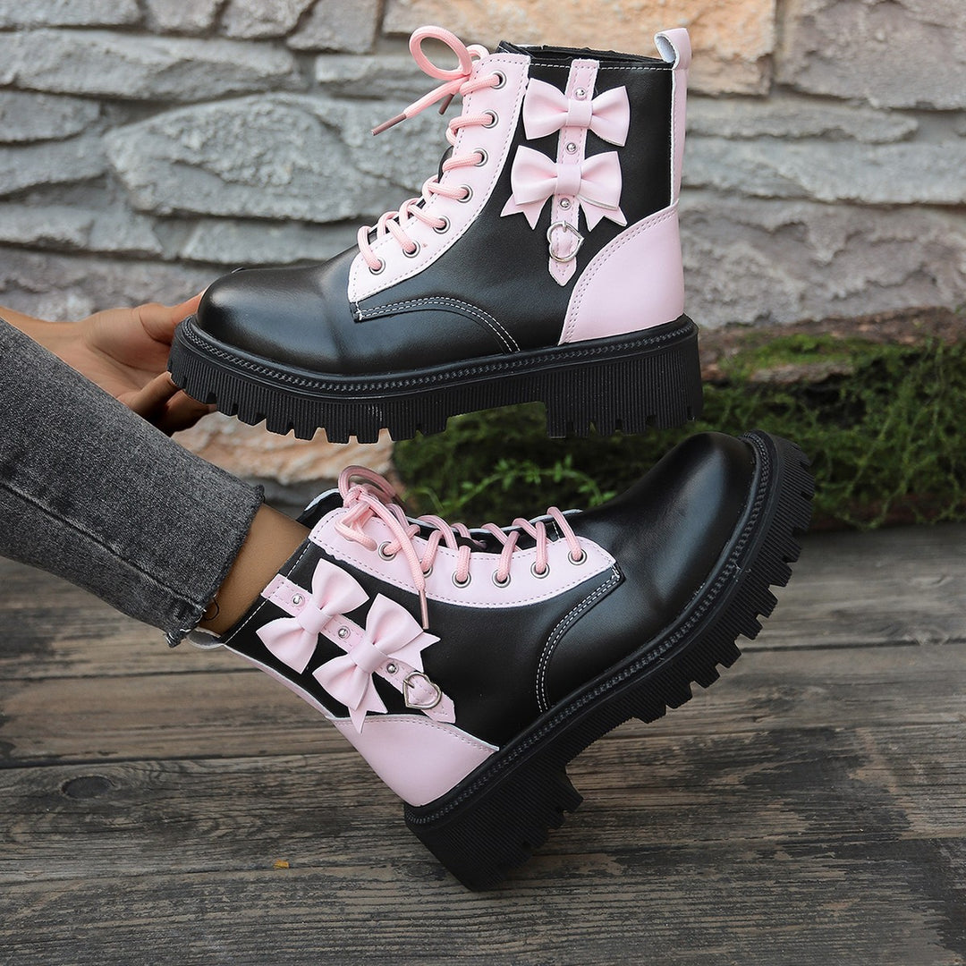Damen Robust und stylisch gefütterte Stiefel mit hohem Schaft und farblichen Akzenten EB