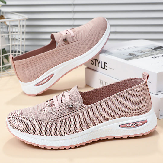 Damen Sportliche Sneaker mit elastischem Strick-Obermaterial und dämpfender Sohle EB