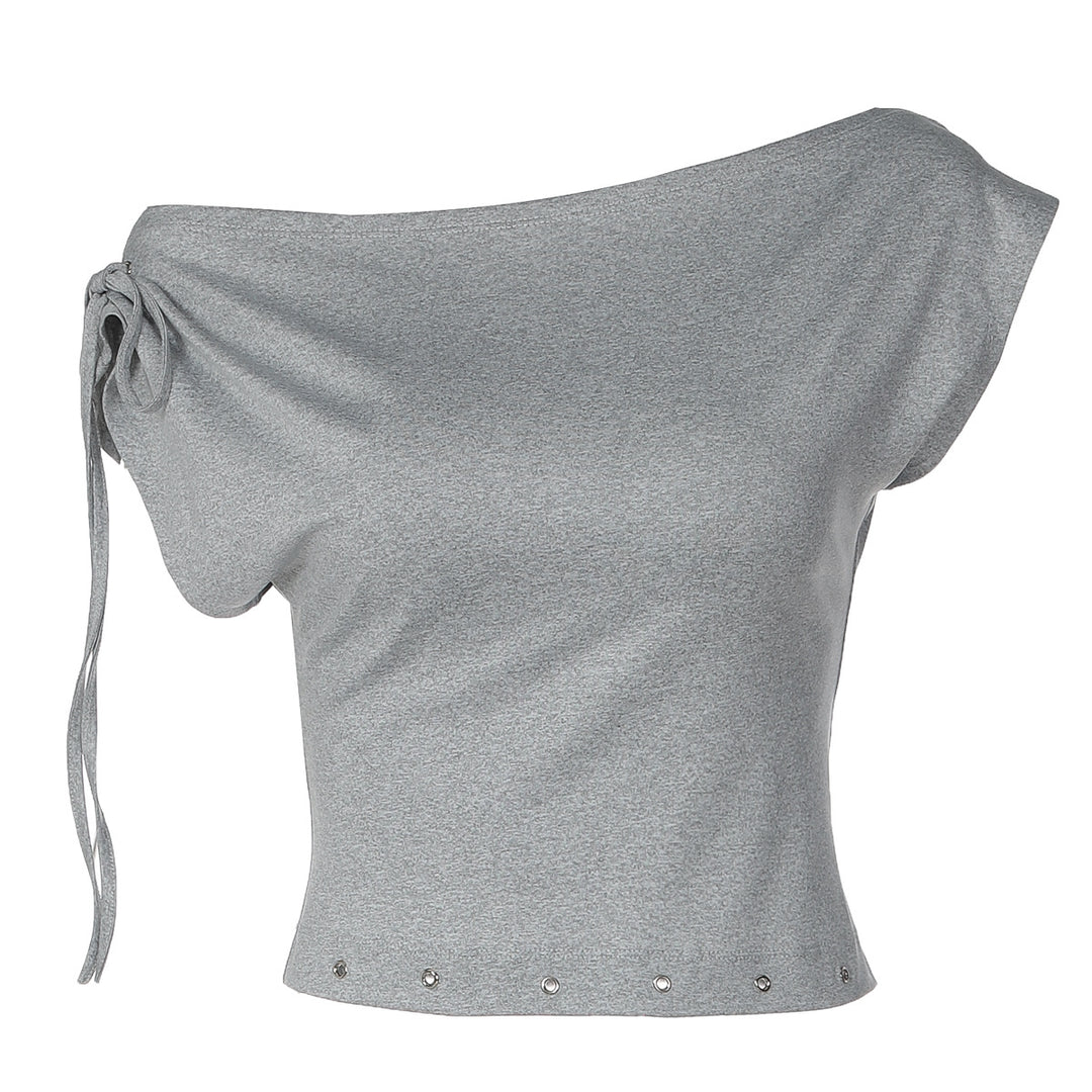 Damen trendiges Crop-Top mit schulterfreier Gestaltung EB