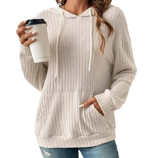 Damen Kapuzenpullover mit strukturiertem Design und praktischen Eingrifftaschen EB