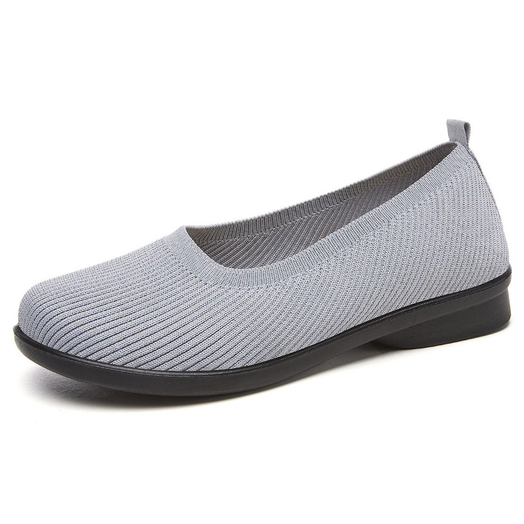Damen Komfortable Ballerinas mit atmungsaktiver Strickoberfläche EB