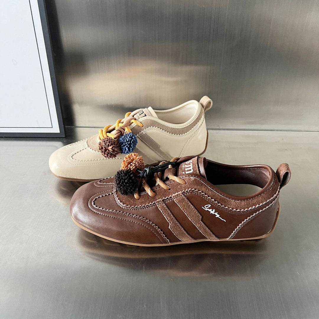 Damen Sportliche Freizeitschuhe aus hochwertigem Leder mit einzigartiger Dekoration EB