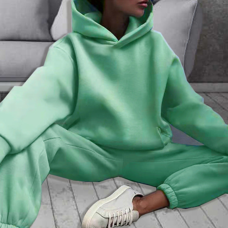 Damen modisches Oversize-Hoodie-Set mit lässigem Schnitt und elastischem Bund EB