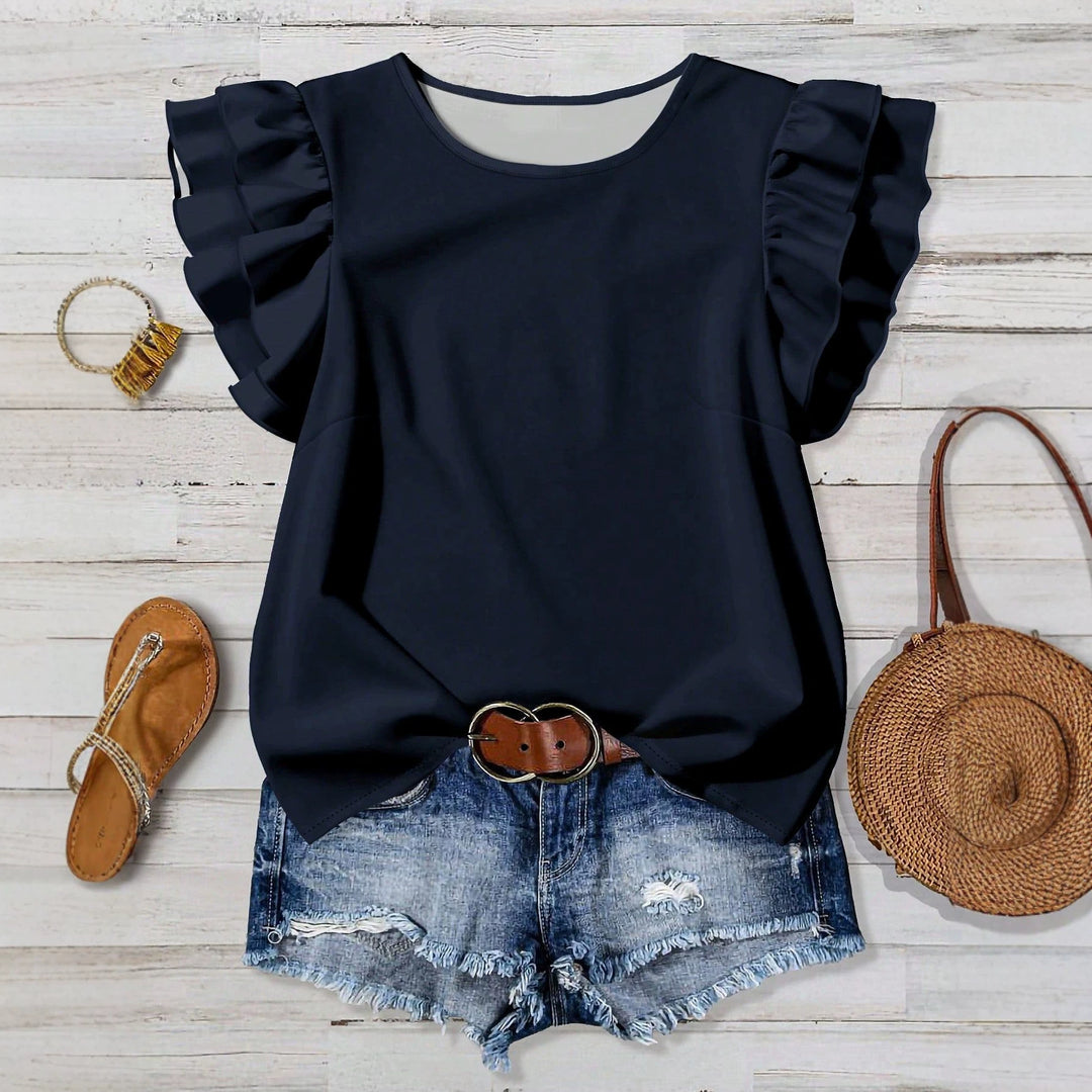 Damen Elegante Bluse mit Rüschendetails EB