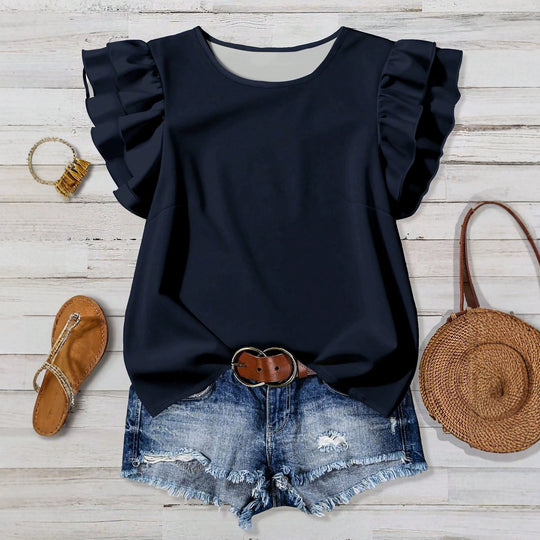 Damen Elegante Bluse mit Rüschendetails EB