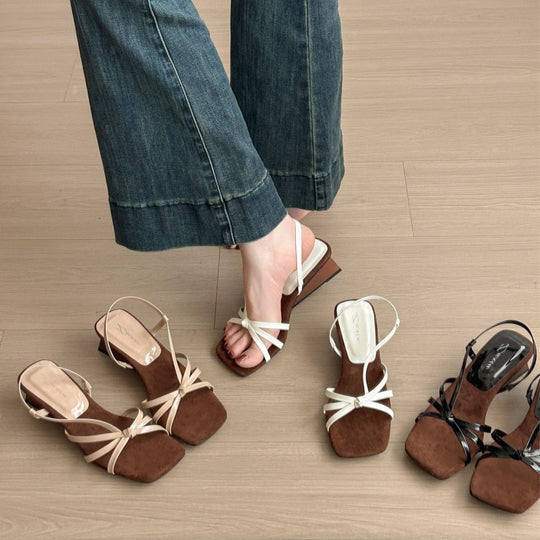 Damen Elegante Slingback-Sandalen mit modischem Riemen und komfortablem Absatz EB