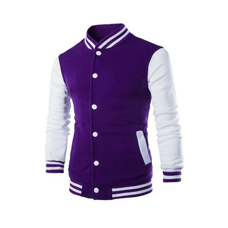 Herren Sportliche Collegejacke mit kontrastierenden Ärmeln und komfortablem Schnitt EB
