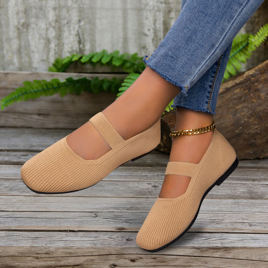 Damen Bequeme und flexible Slip-On Ballerinas EB
