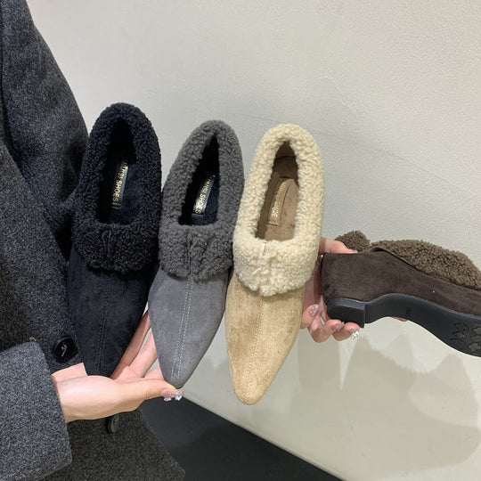 Damen Stiefeletten mit kuscheligem Kunstfellkragen und eleganter Form EB