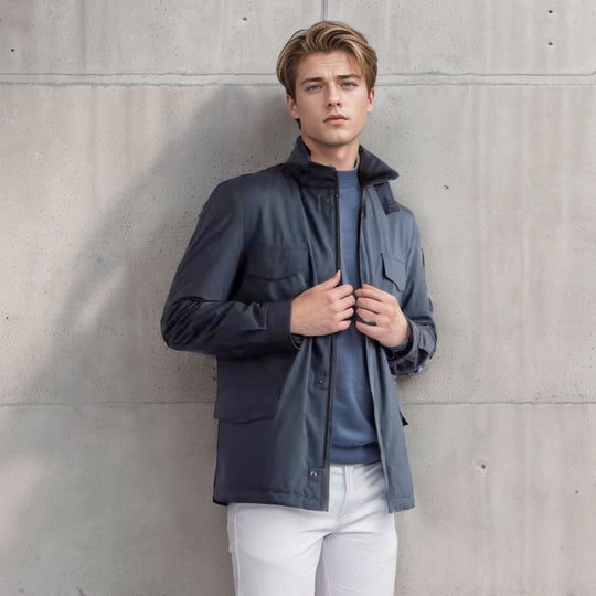 Herren moderne Utility-Jacke mit praktischen Taschen EB