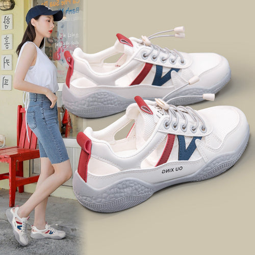Damen elegante Freizeitsneaker mit atmungsaktivem Mesh-Obermaterial und rutschfester Sohle EB