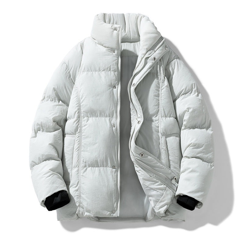Herren gesteppte Thermoisolierte Winterjacke mit hohem Stehkragen und verdeckter Druckknopfleiste EB