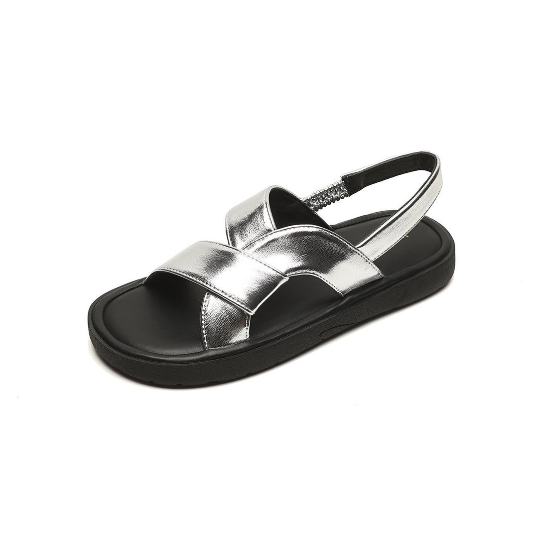 Damen bequeme Riemensandalen mit flexiblem Fußbett und anpassbarem Riemen EB