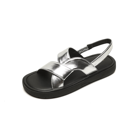 Damen bequeme Riemensandalen mit flexiblem Fußbett und anpassbarem Riemen EB