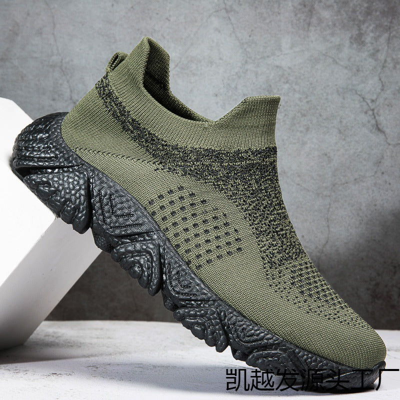 Damen Strick-Sneaker mit hohem Kragen und rutschfester Sohle EB