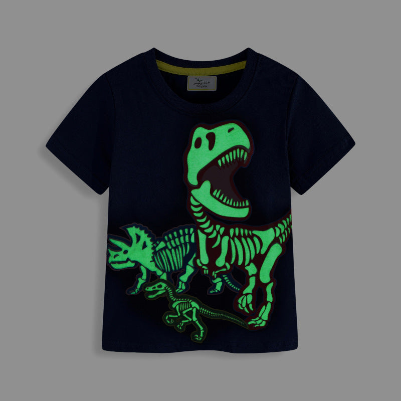 Jungen T-Shirt mit aufregendem Dinosaurier-Skelett-Design EB
