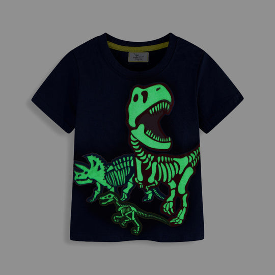 Jungen T-Shirt mit aufregendem Dinosaurier-Skelett-Design EB