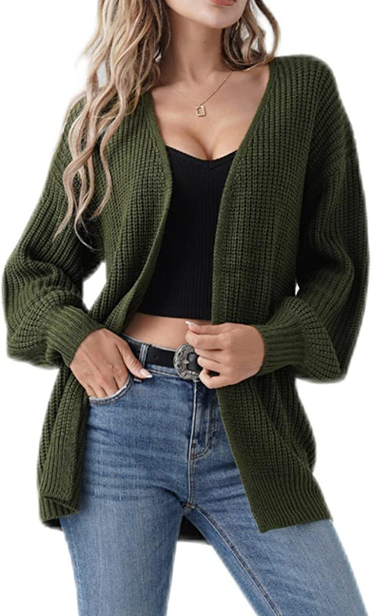 Damen Strickjacke mit offenen Kanten und luftiger Maschenstruktur EB