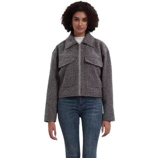 Damen cropped Utility-Jacke mit doppelten Brusttaschen EB