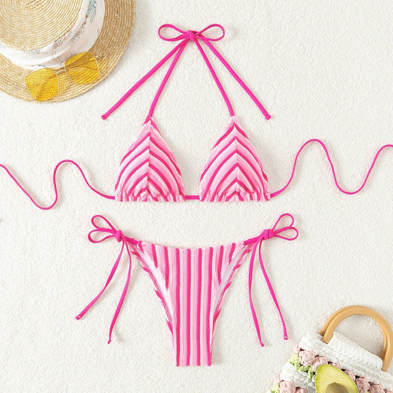 Damen Triangel-Bikini mit verstellbaren Schnürdetails EB