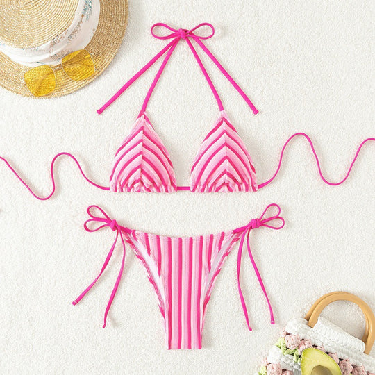 Damen Triangel-Bikini mit verstellbaren Schnürdetails EB