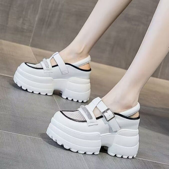 Damen Trendige Chunky Sandalen mit verstellbaren Riemen und dämpfender Sohle EB
