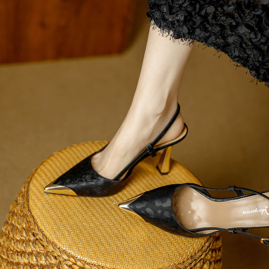 Damen Slingback-Pumps mit edlem Goldakzent EB