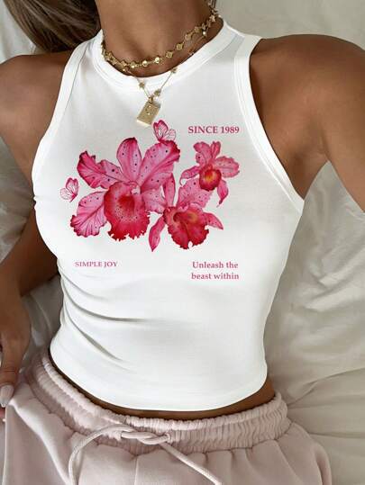 Damen ärmelloses Tanktop mit fröhlichem Kirschmotiv EB
