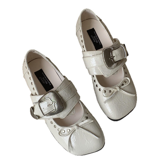 Damen elegante Ballerinas mit hochwertiger Schnalle EB