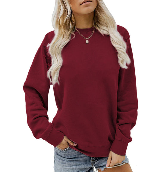 Damen nan lässiges Oversize Sweatshirt mit Rundhalsausschnitt und weichem Baumwollfleece EB