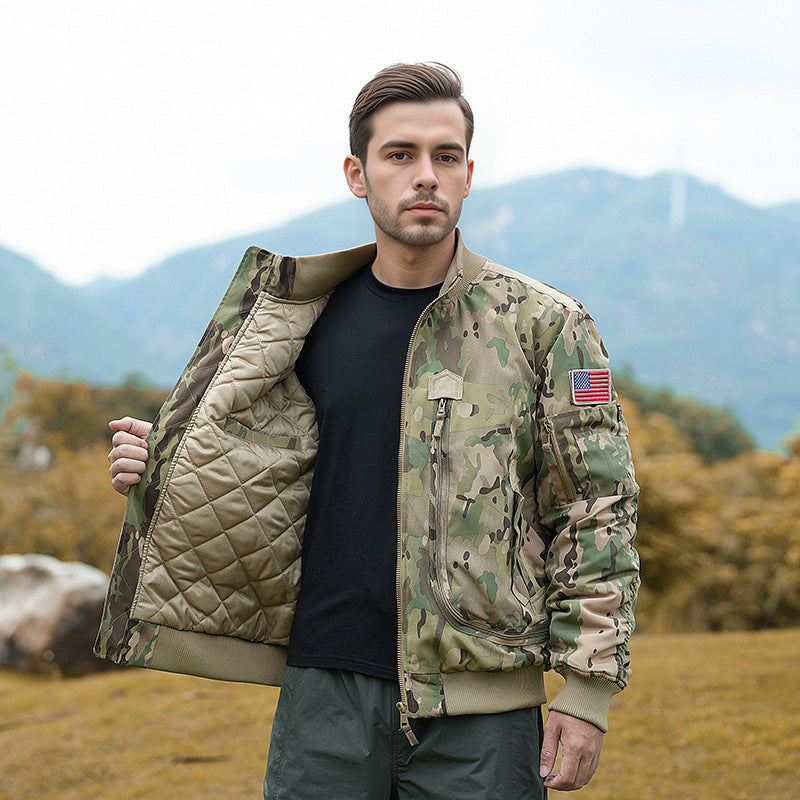 Herren modische Bomberjacke mit isolierendem Innenfutter und praktischen Taschen EB