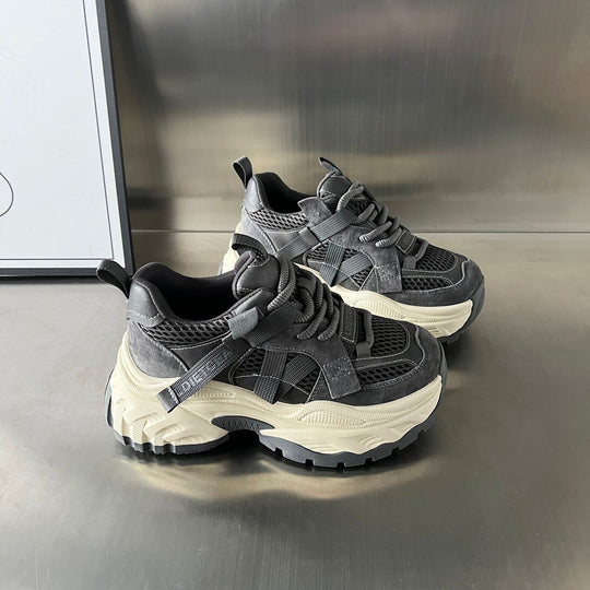 Damen Sportliche Chunky Sneakers mit atmungsaktiver Mesh-Oberfläche und stabiler Sohle EB