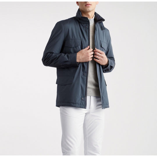 Herren modische Trekkingjacke aus wasserabweisendem Material mit praktischen Taschen EB