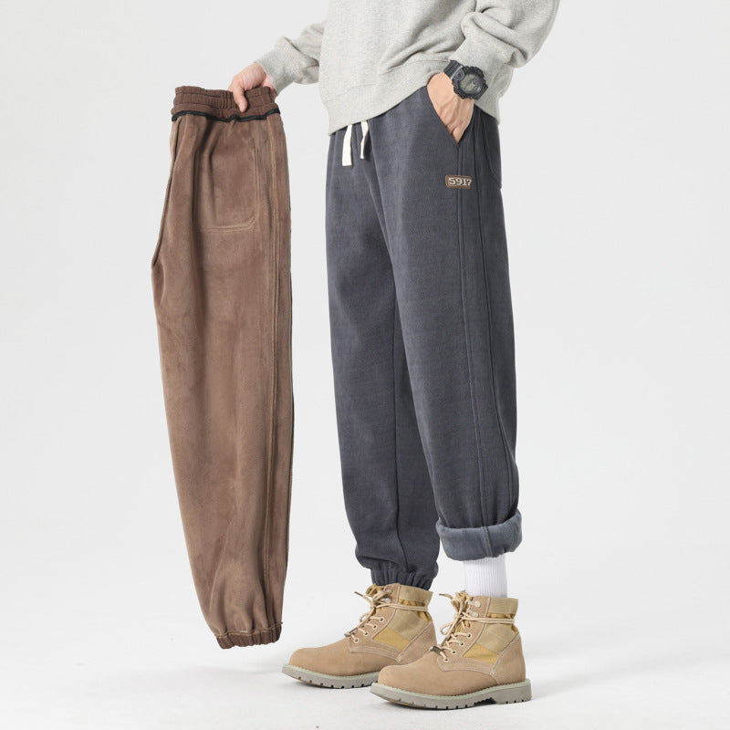 Herren komfortable Sweat-Jogginghose mit elastischem Kordelzug, vorgeformten Nähten und gerippten Bündchen EB
