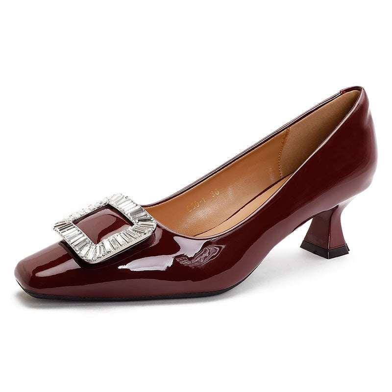 Damen elegante Ballerinas mit geschmackvollem Strassakzent EB