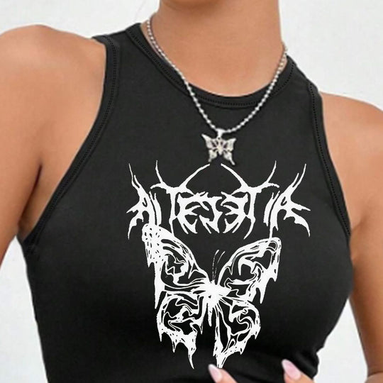 Damen Crop-Top mit einzigartigem Design und modischem Schriftzug EB
